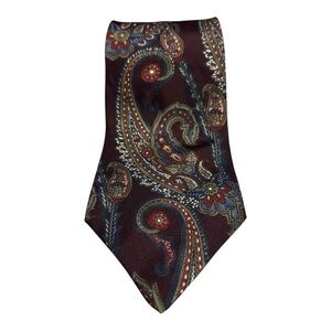 Christian Dior Silk Tie Burgundy Paisley